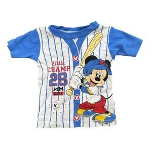 Disney Baseball Mickey Mouse Baby Boy Shirt Size 12 Months
